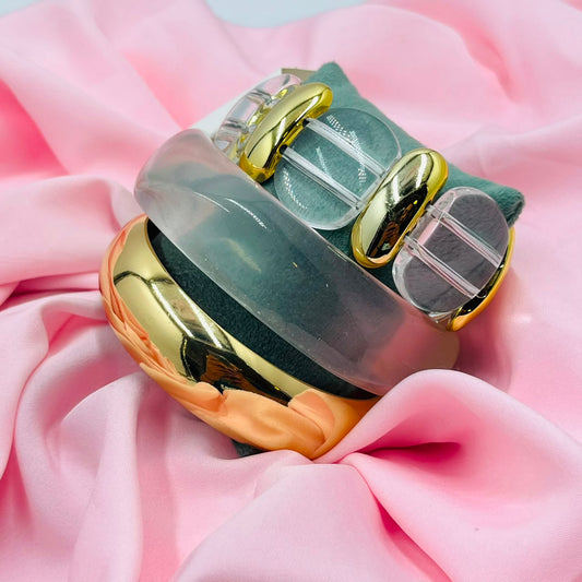 Emerald Wave Resin Bracelet Set Of 3