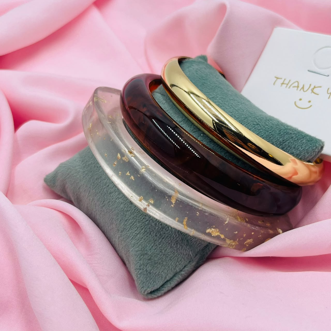 Glitter Garden Resin Bracelet 3 Of Set