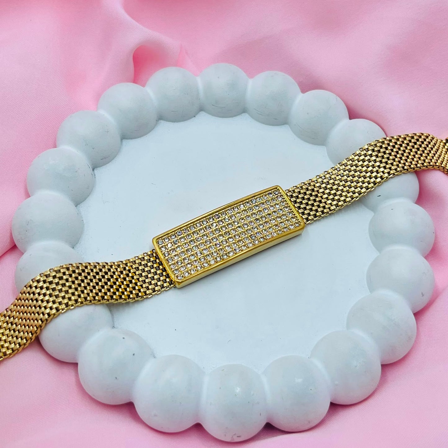 Gilded Weave chain bracelet
