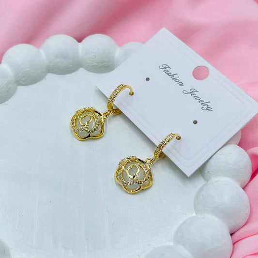 Gold Flower Earrings