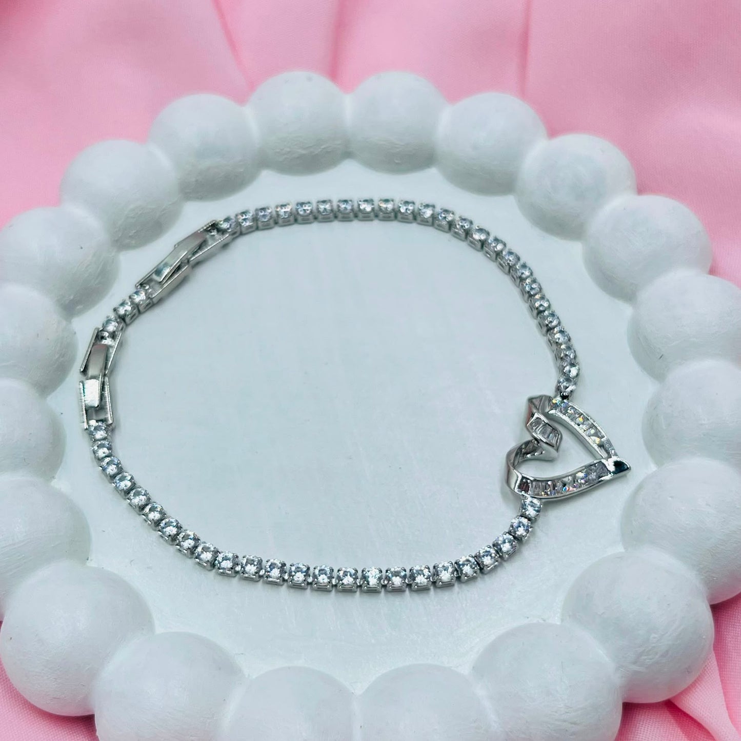 Heart Of Crystal Tennis Bracelet