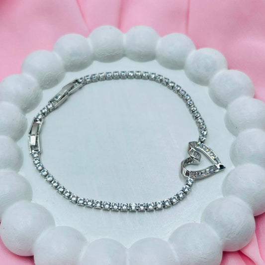 Heart Of Crystal Tennis Bracelet