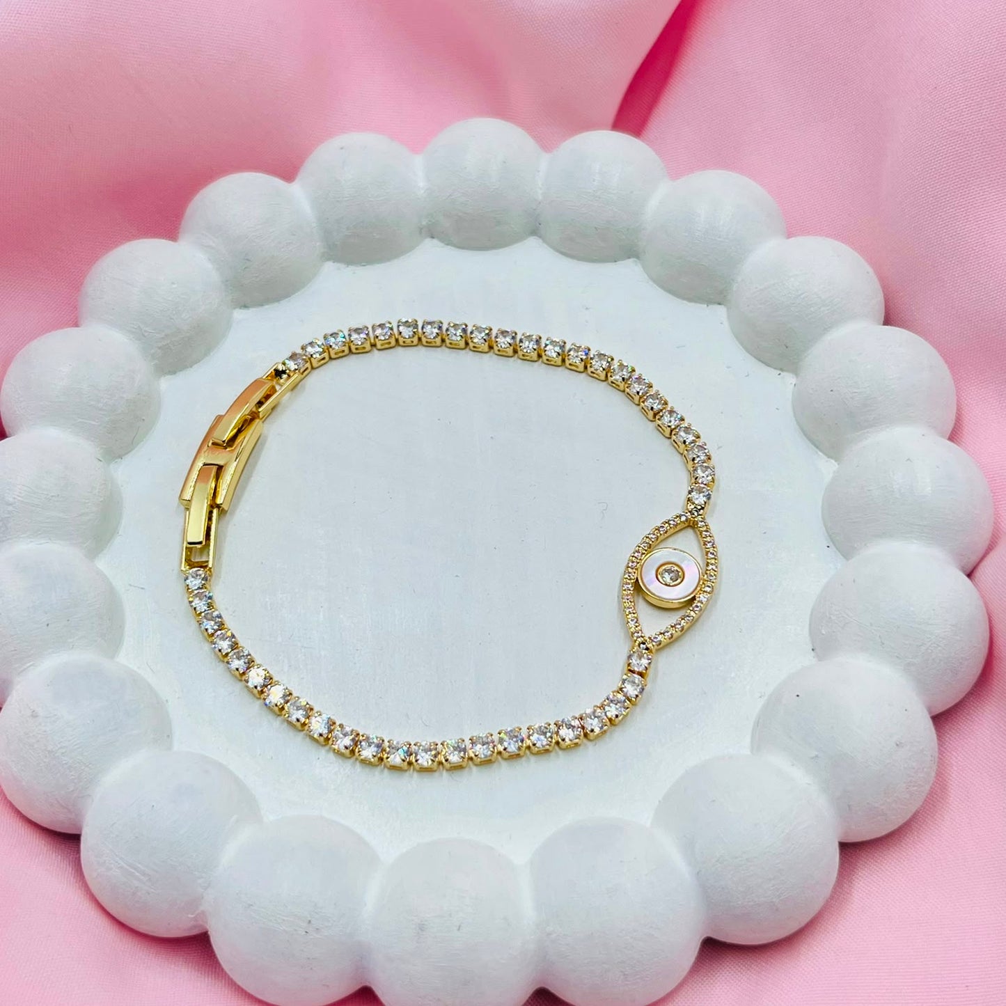 Diamond Evil Eye Tennis Bracelet