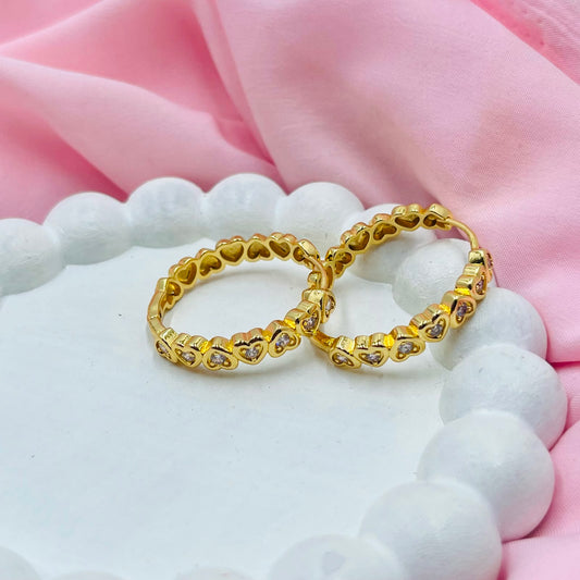 Golden Heartline Hoops