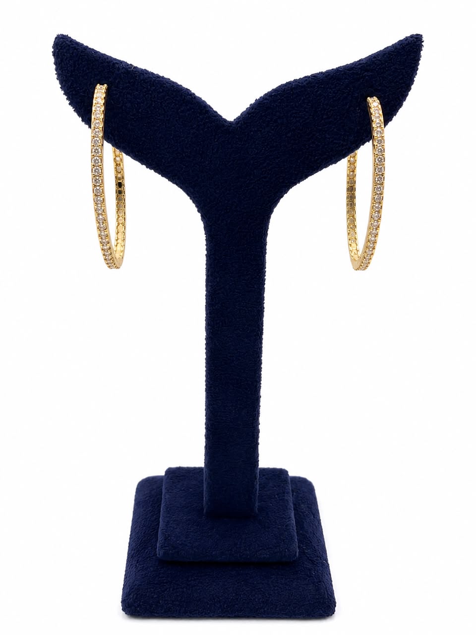 Oval shape Diamond Hoop Earrings