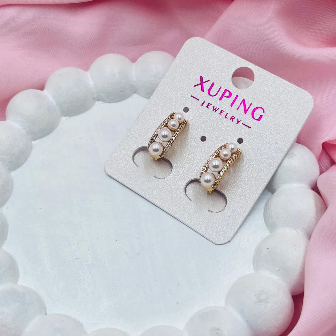 Pearl Hoops Earrings- XUPING