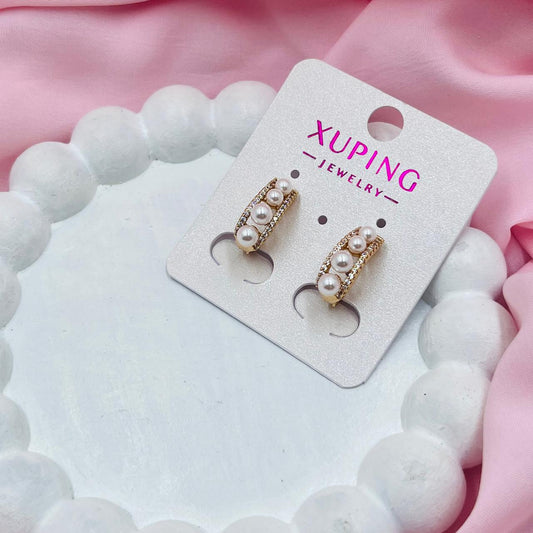 Pearl Hoops Earrings- XUPING