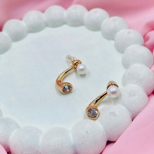 Solitaire and Pearl  Earrings- XUPING