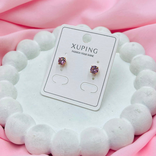 Pink Stone Earrings - XUPING