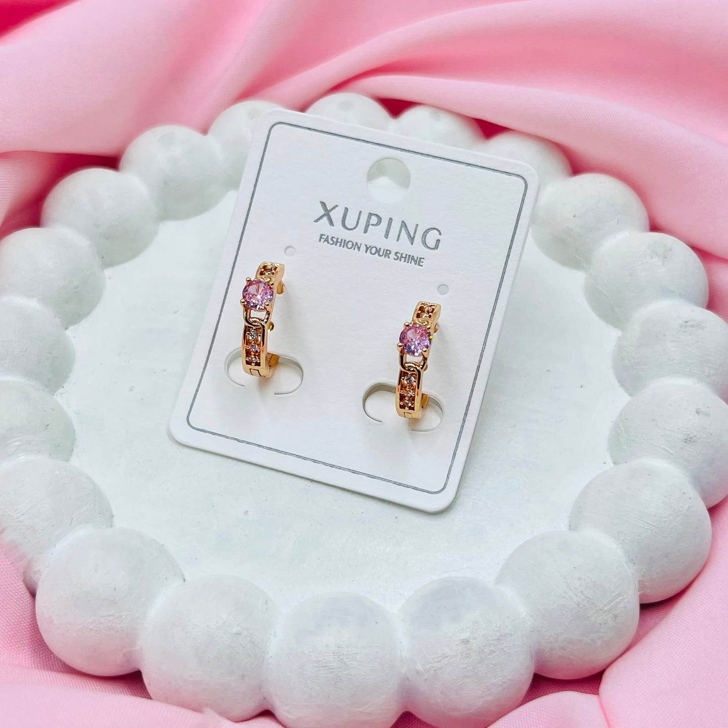 Pink Quiet Glow Earrings - XUPING