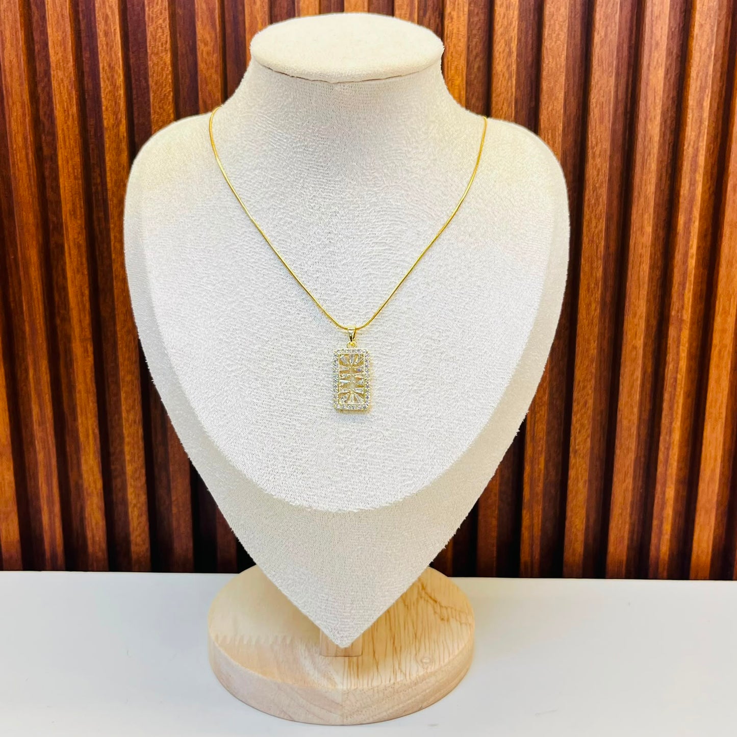 Gold Rectangular Necklace