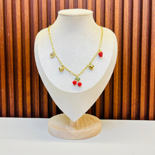 Red Cherry Charm Necklace