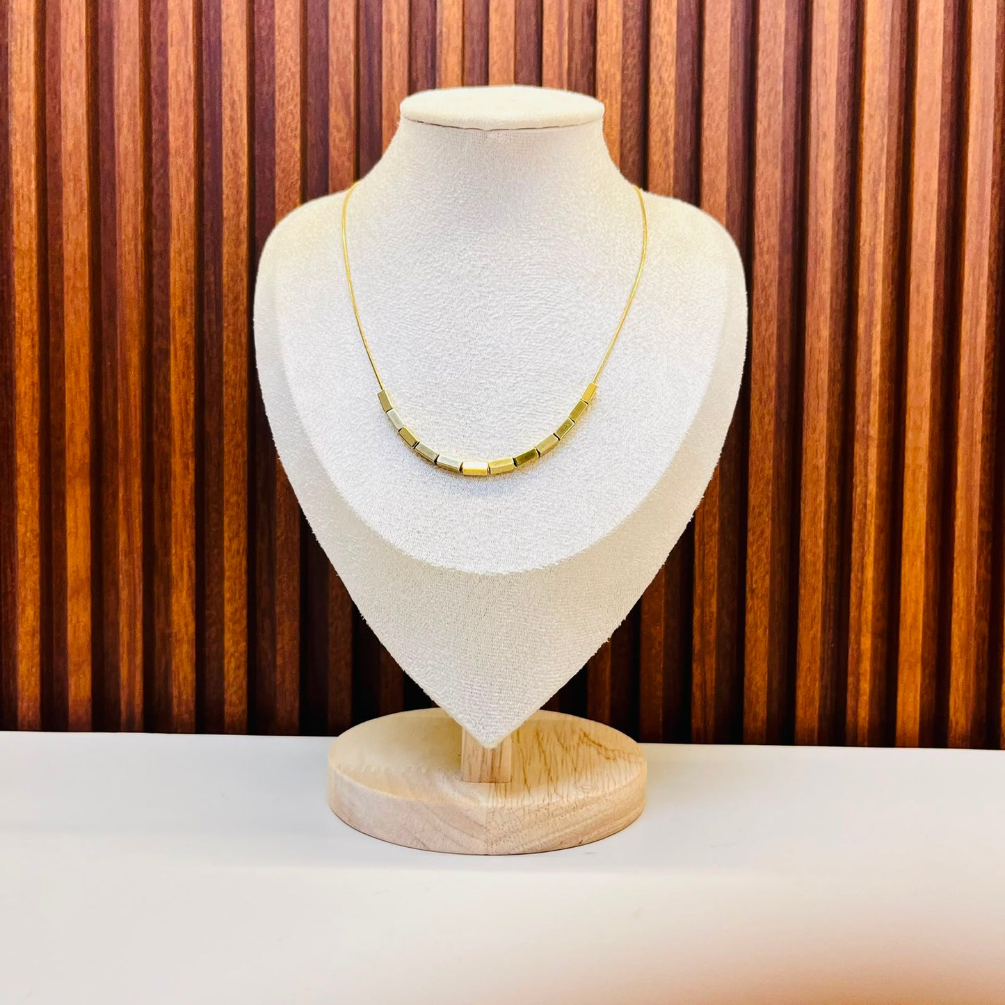 Gold  Rectangular Necklace