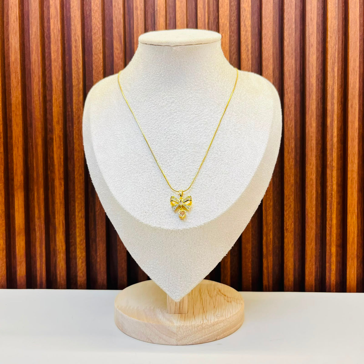 Pink Bow Necklace
