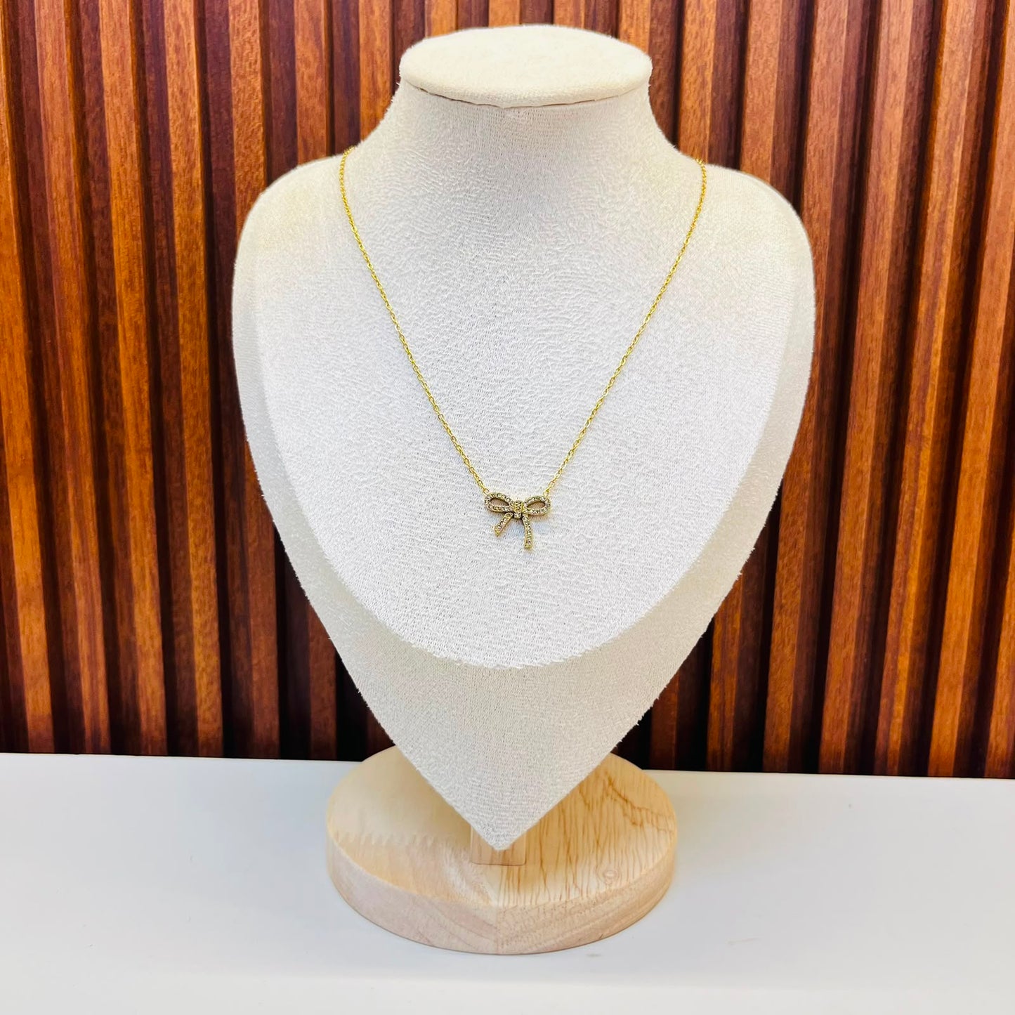 Gold Bow Necklace