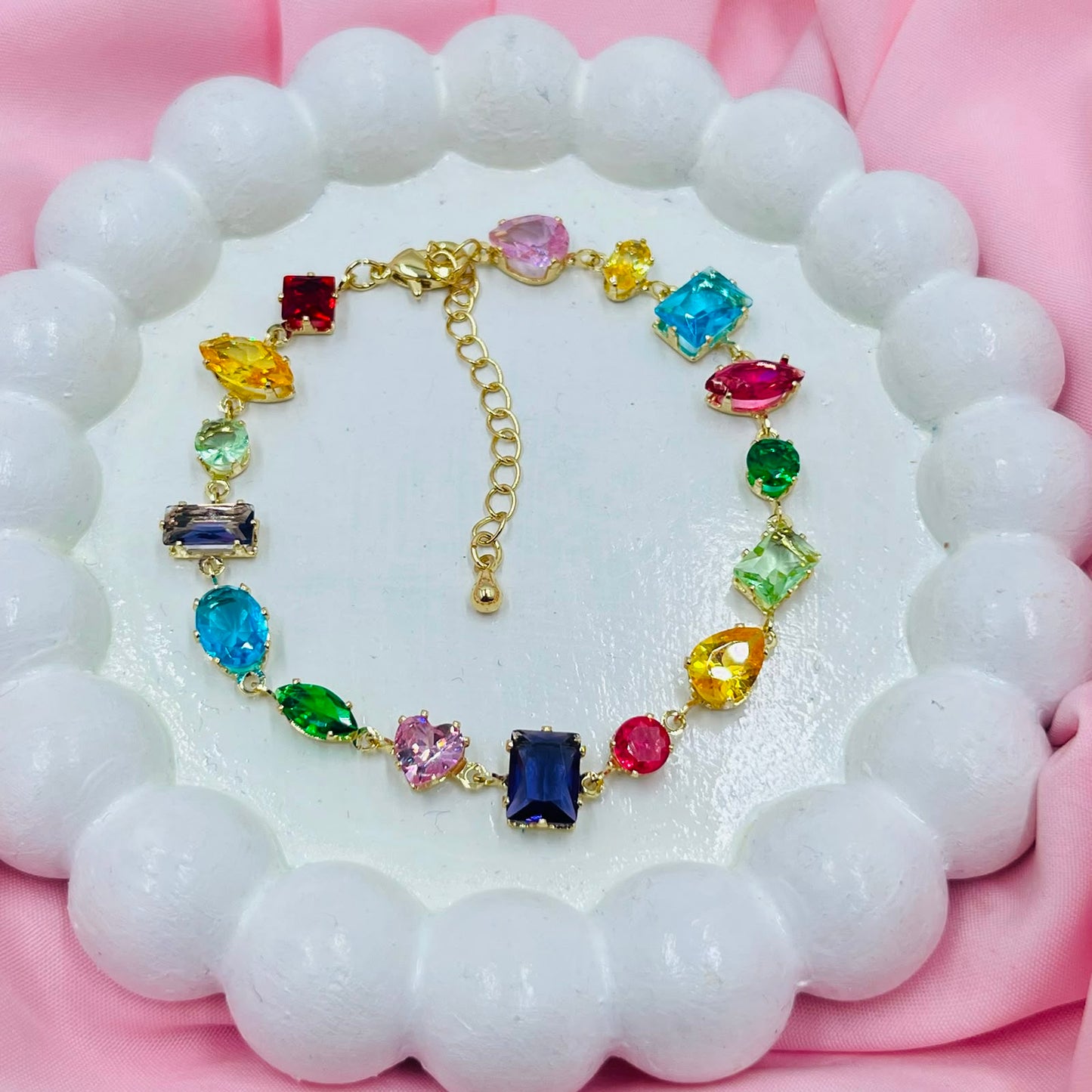 Multi  Stone Tulip  Bracelet