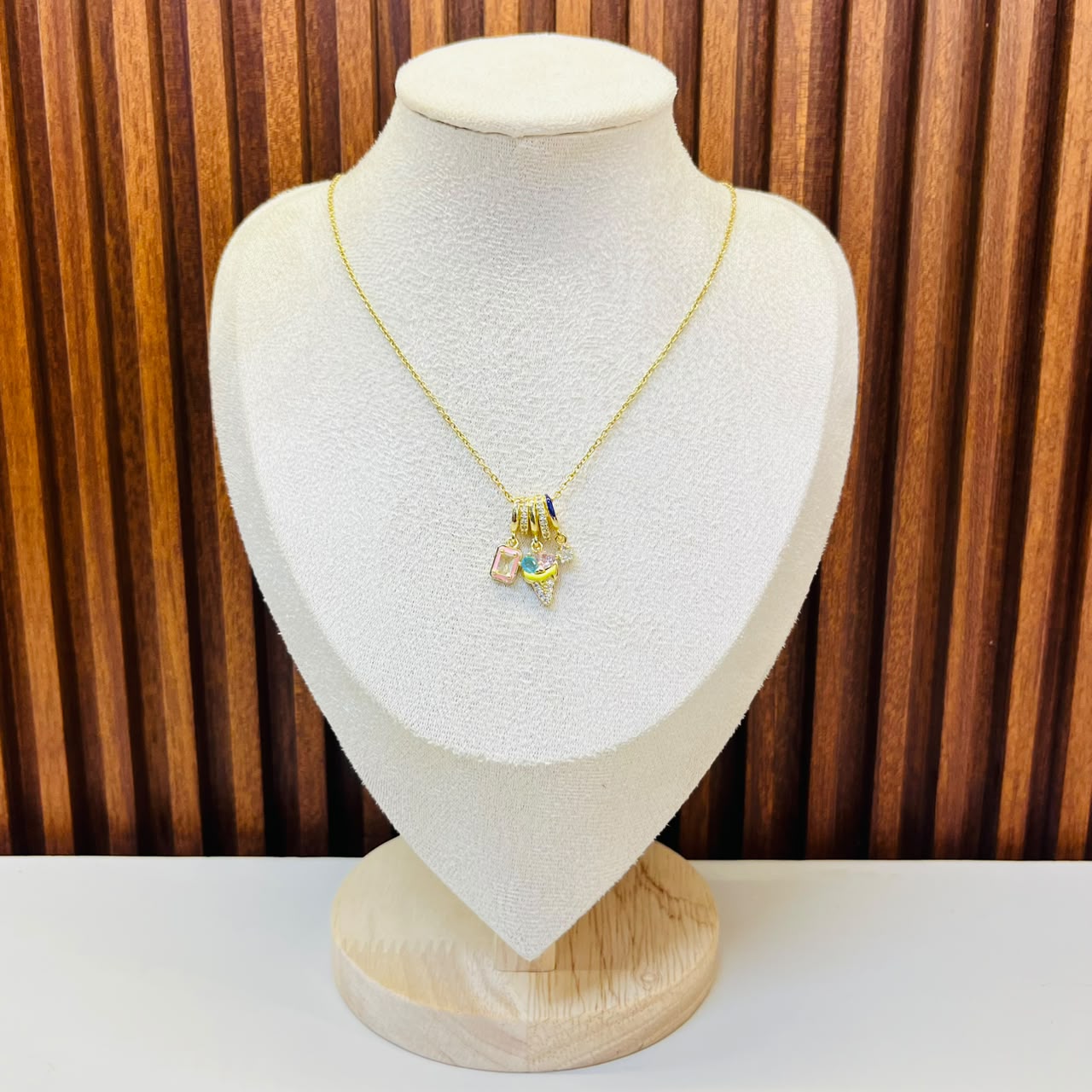 Rainbow Colour Crescent Necklace