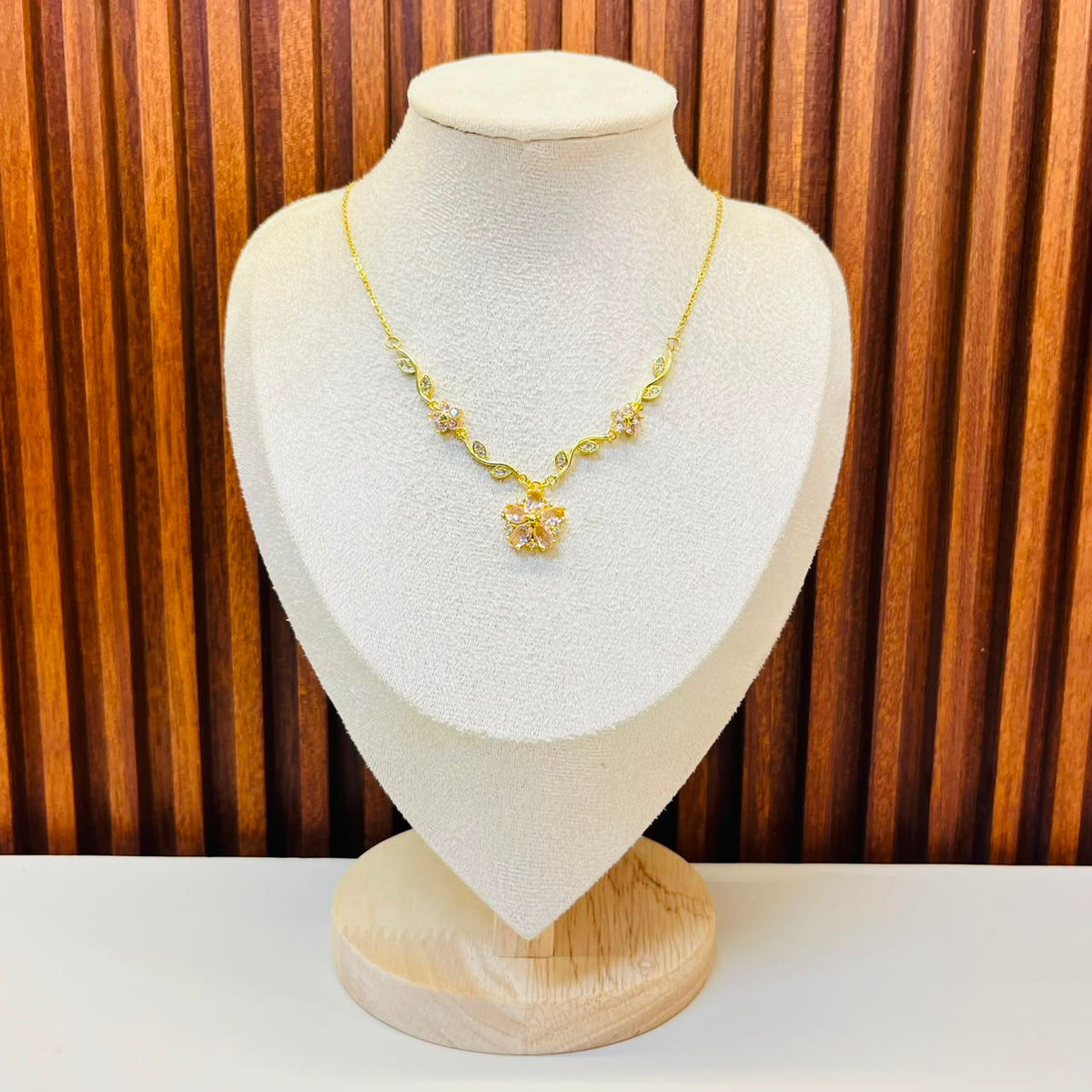 Minimalist Pink Stone  Necklace