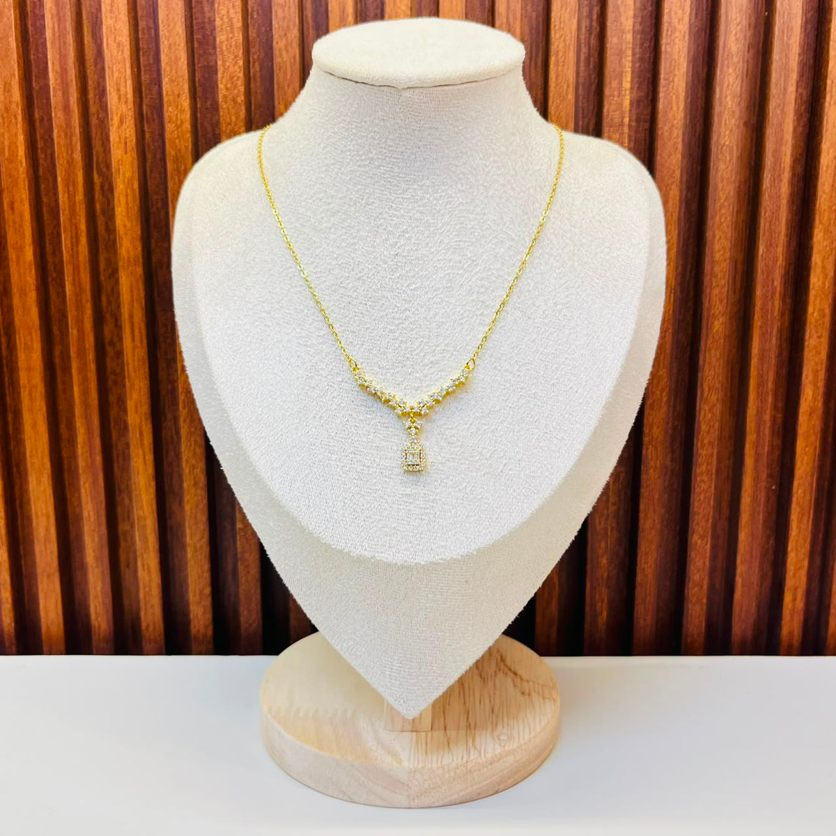 Golden White Stone  necklace