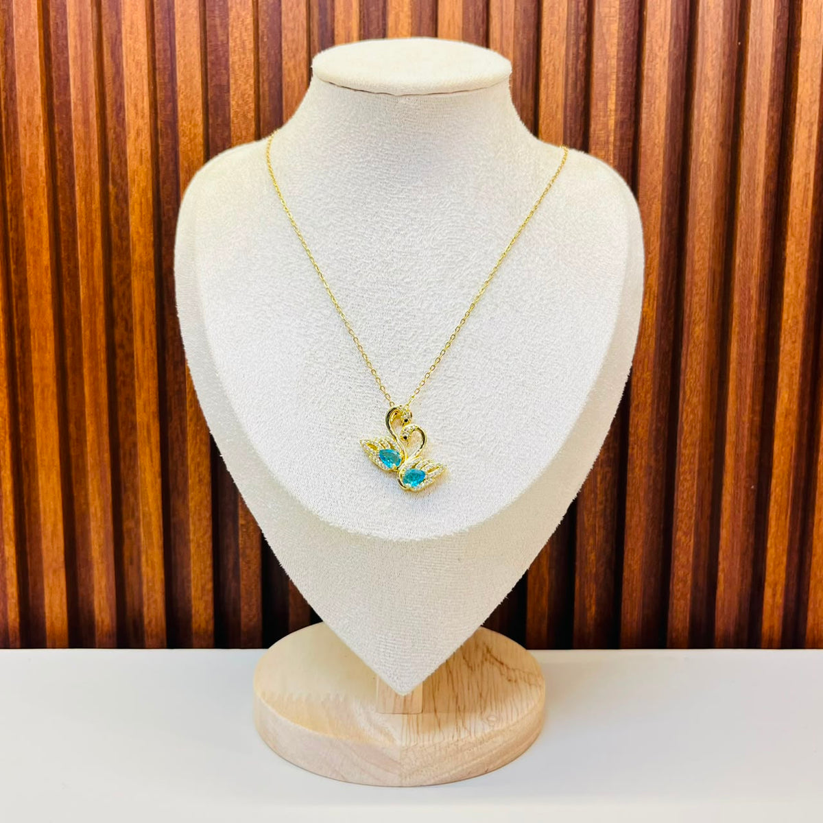 Sky Blue Swan Necklace