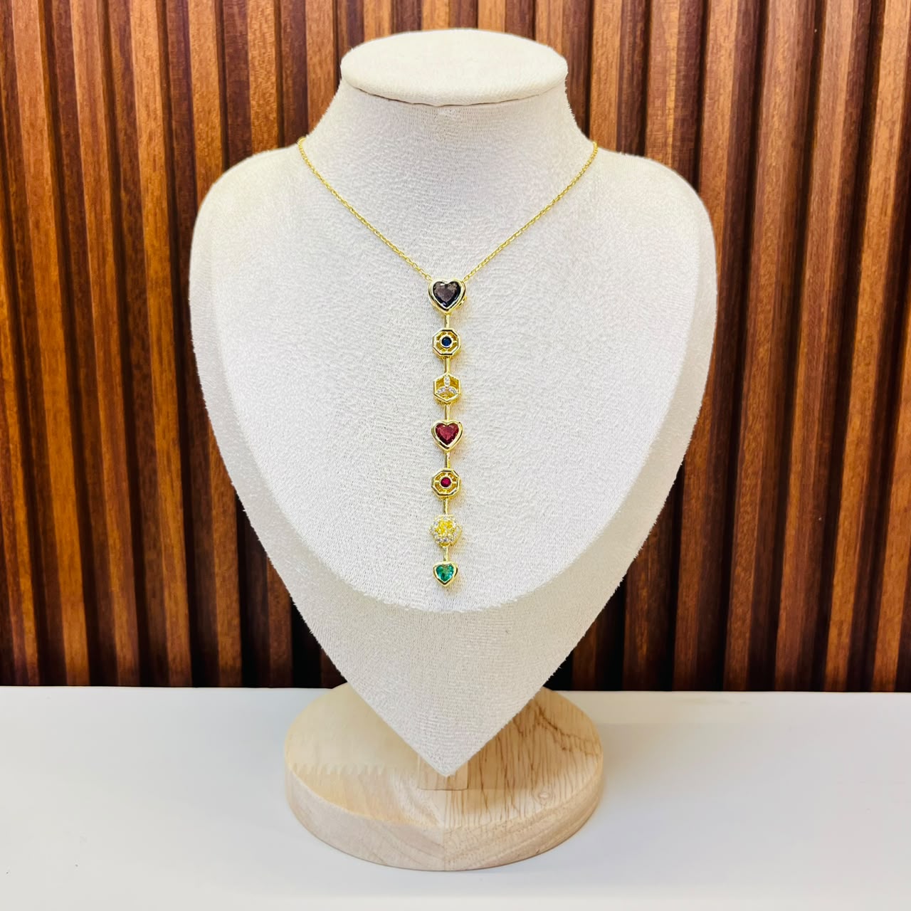 Vertical Drop Colourful Necklace