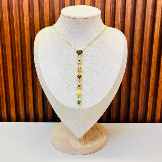 Vertical Drop Colourful Necklace