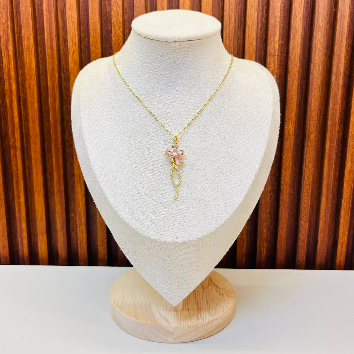 Pink Bow  Necklace