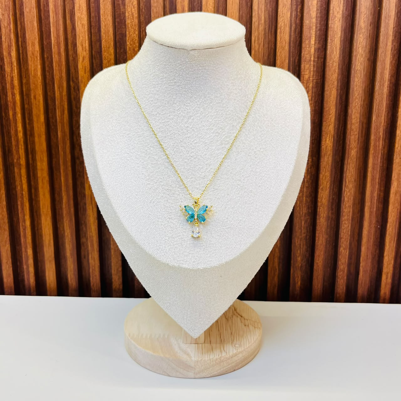 Sky Blue Butterfly Necklace