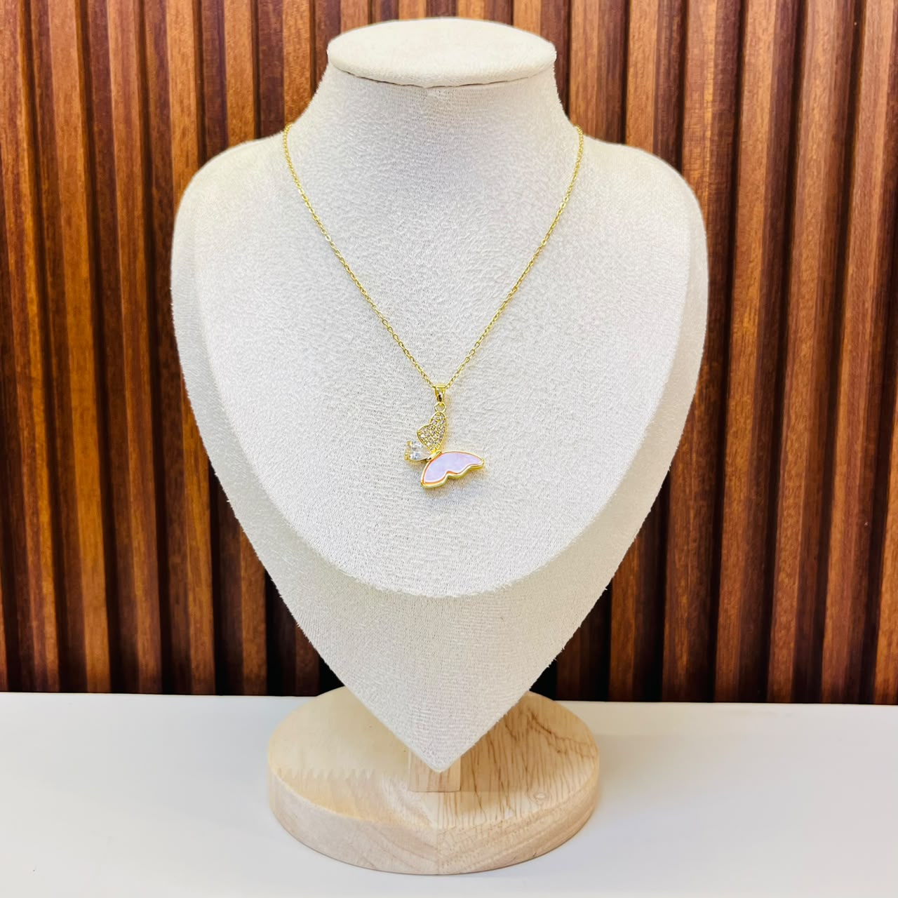 Pink And Stone Necklace