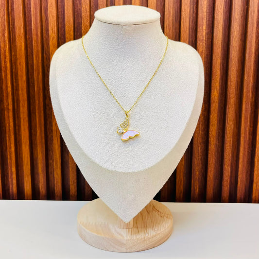 Pink And Stone Necklace
