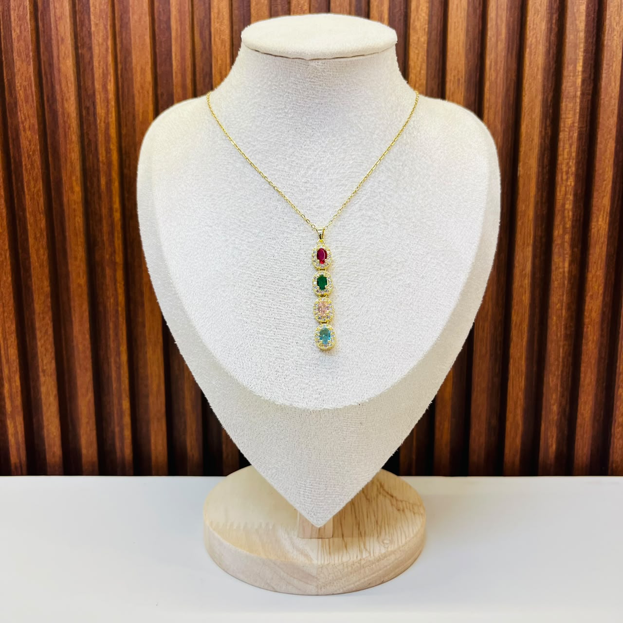 Aligned Colourful Gemstones Necklace