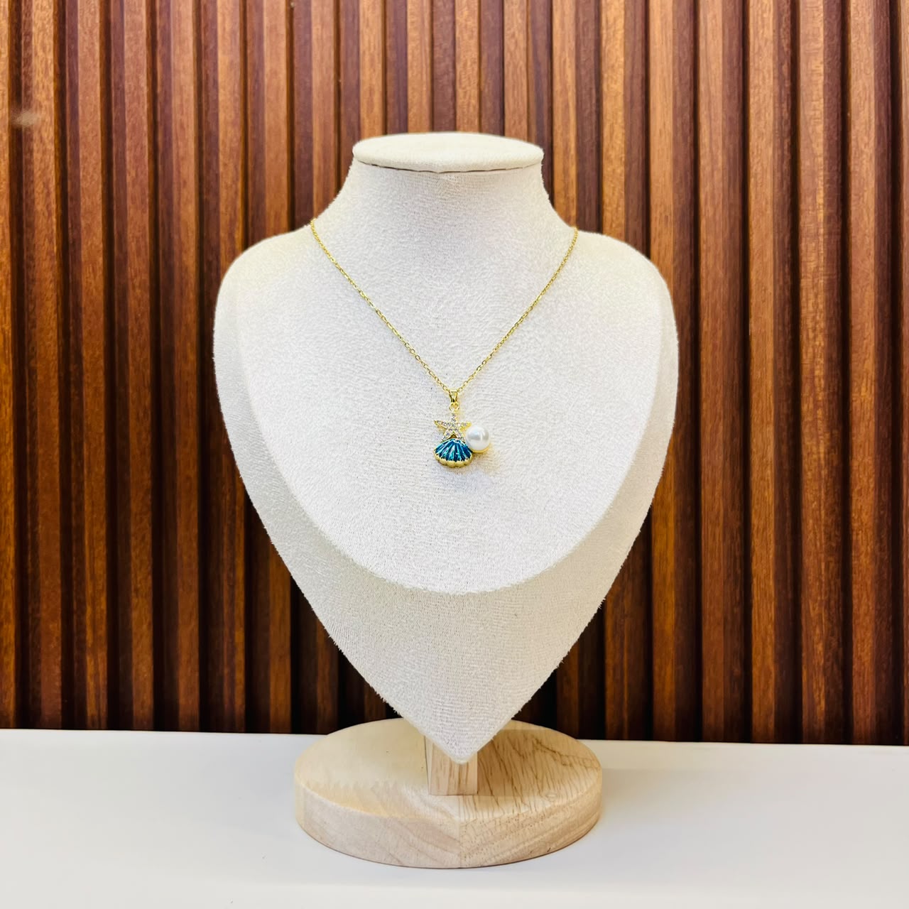 Blue And White Enamel Necklace