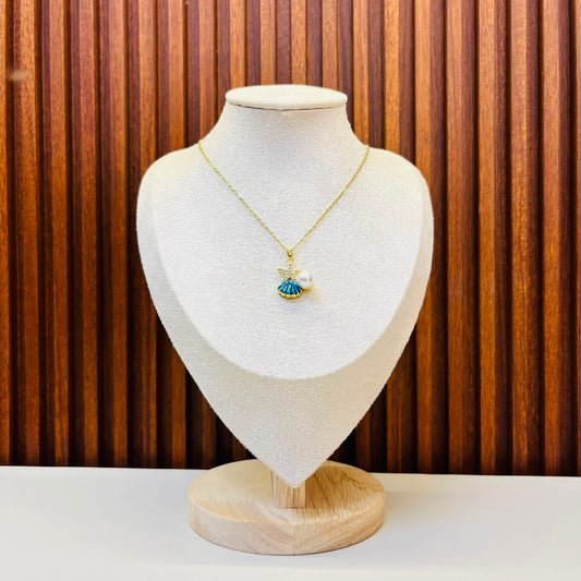 Blue And White Enamel Necklace