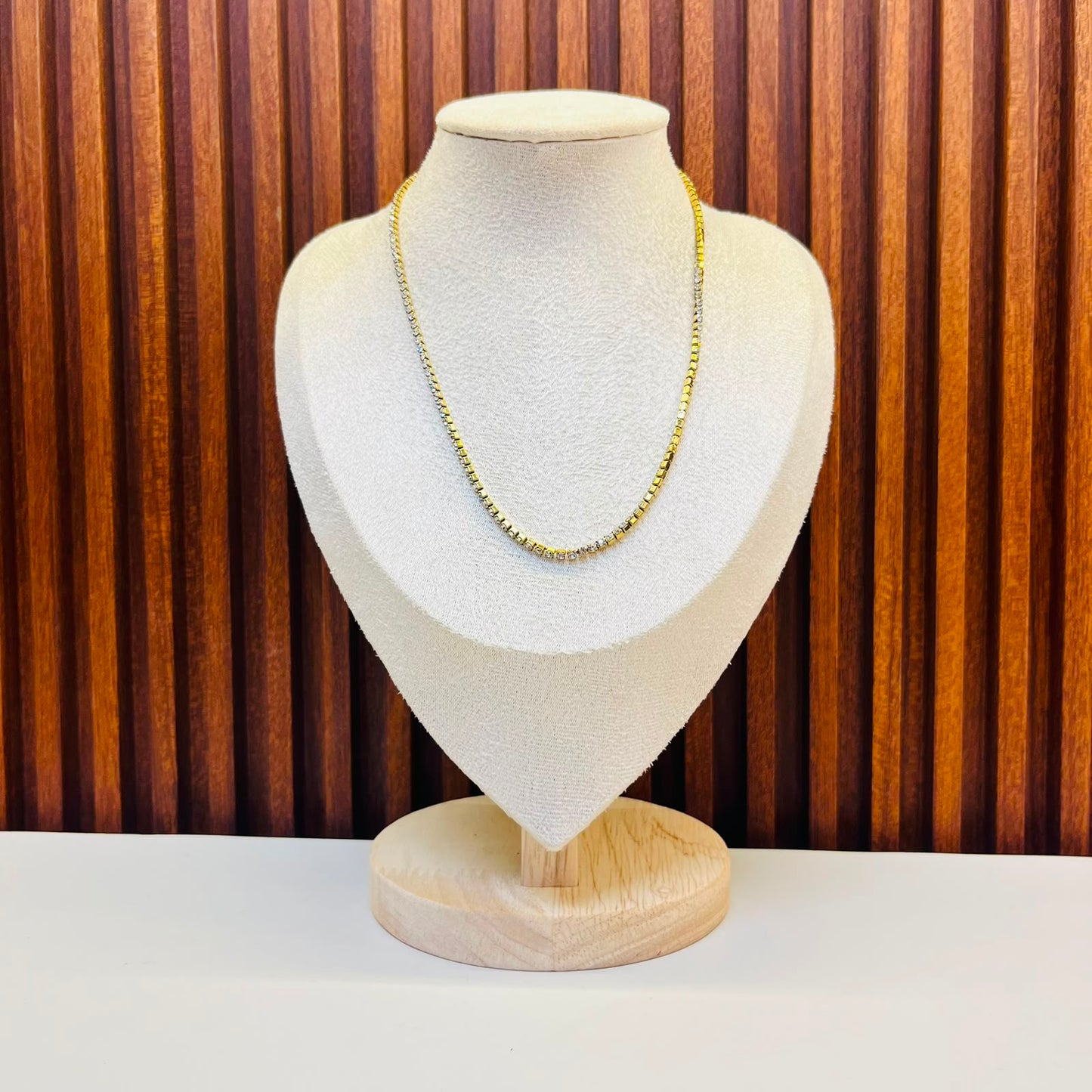 Draped Gold Tennis  Necklace