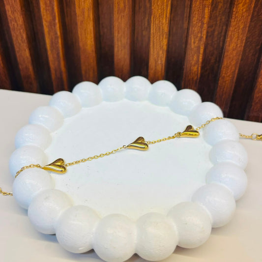 Small Heart Charms Bracelet