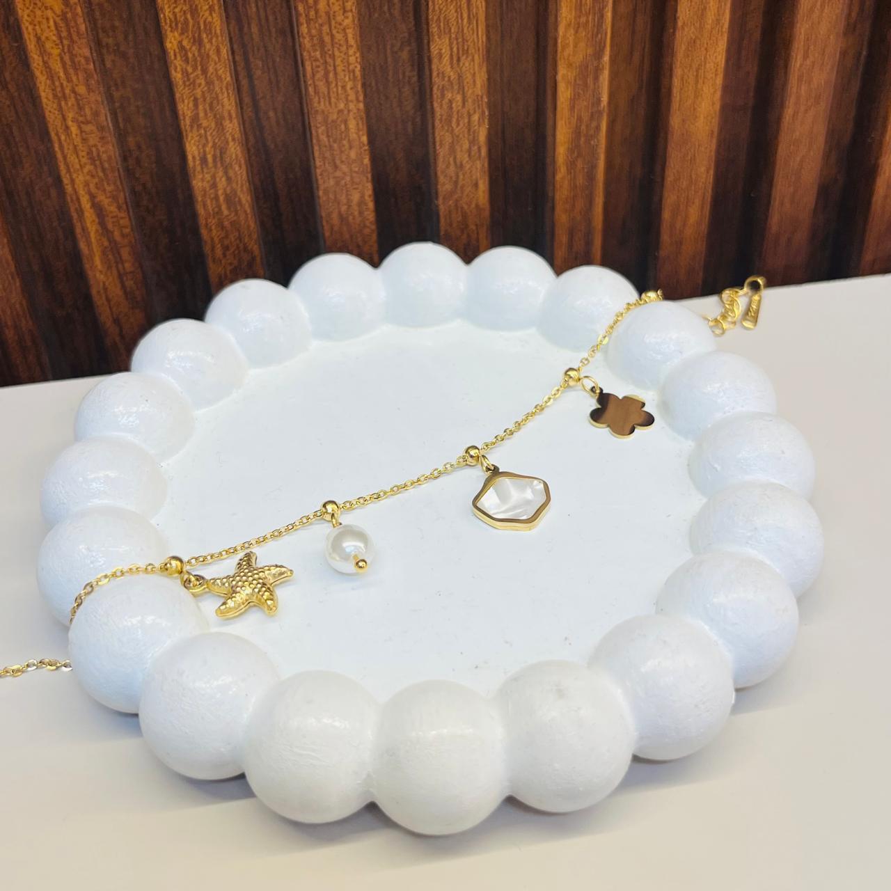 Sea Charms Pearl Bracelet