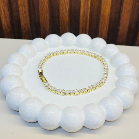 Gold crystal Tennis  bracelet