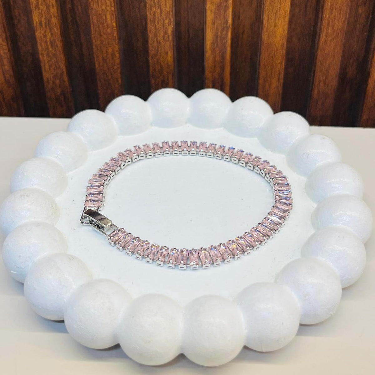 Minimal Pink Stones Tennis Bracelet