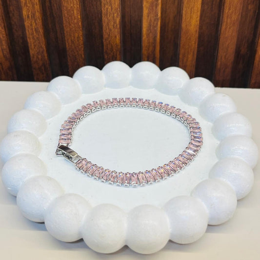 Minimal Pink Stones Tennis Bracelet