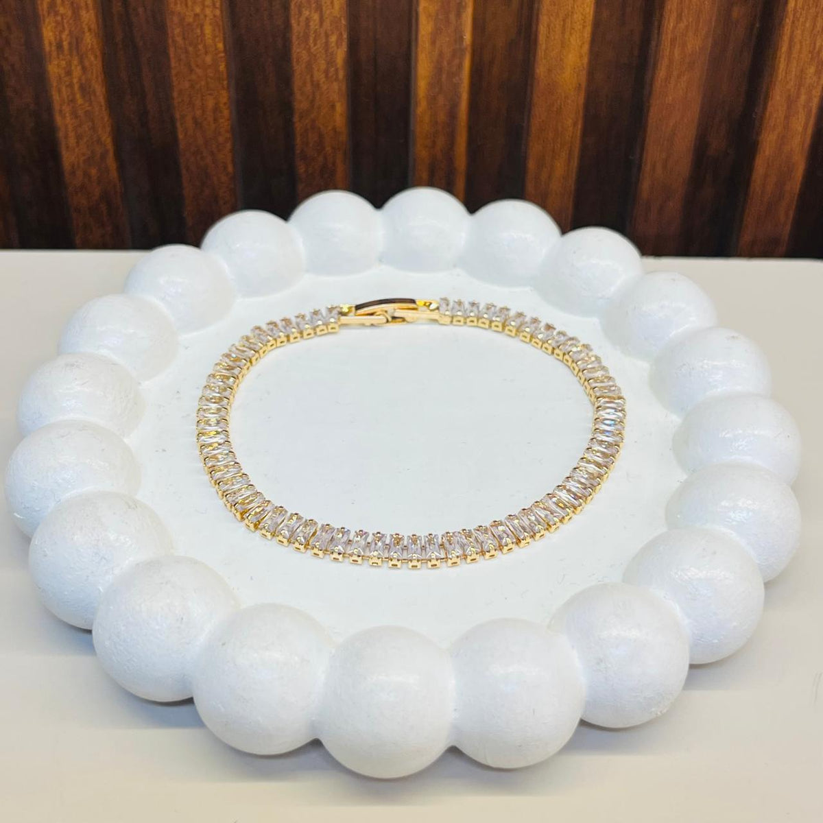 Golden Glide Tennis Bracelet