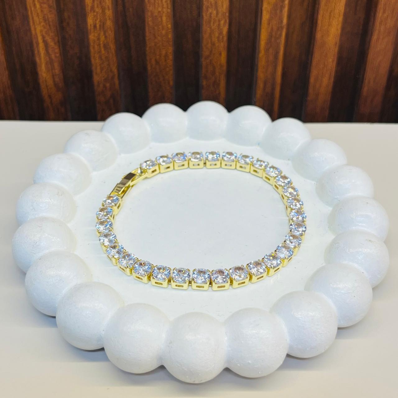 Gold Shine Tennis Bracelet
