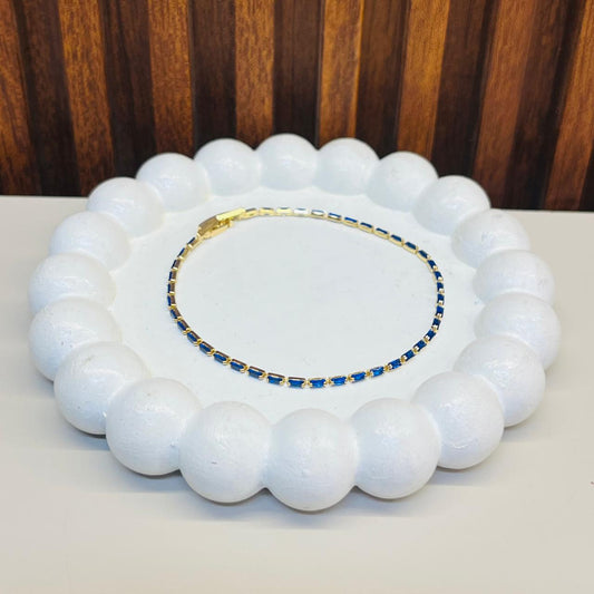 Mini Blue Stone Tennis Bracelet