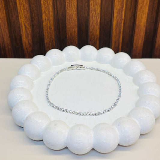 Marquise Cut Silver Tennis Bracelet