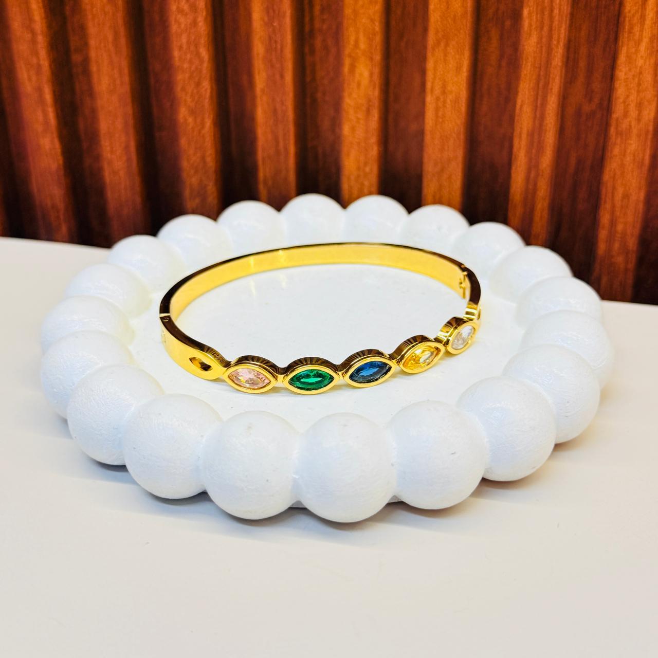 Multi Crystal Wave Bracelet