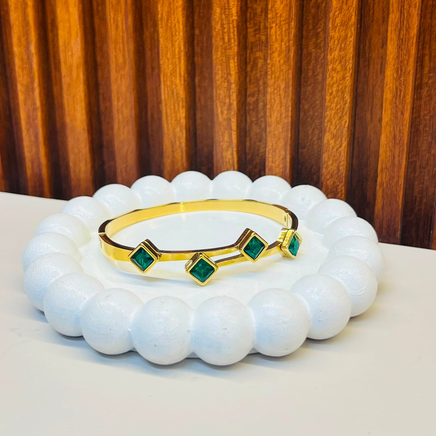 Green Square Stone Bracelet