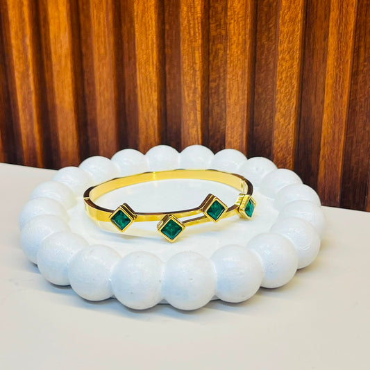Green Square Stone Bracelet