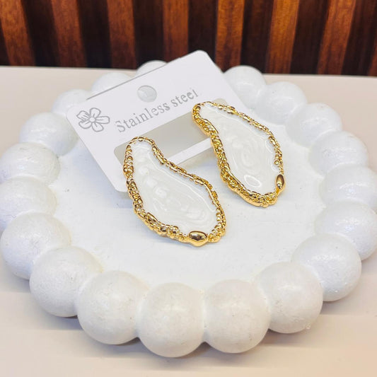 Sunflare White Earrings