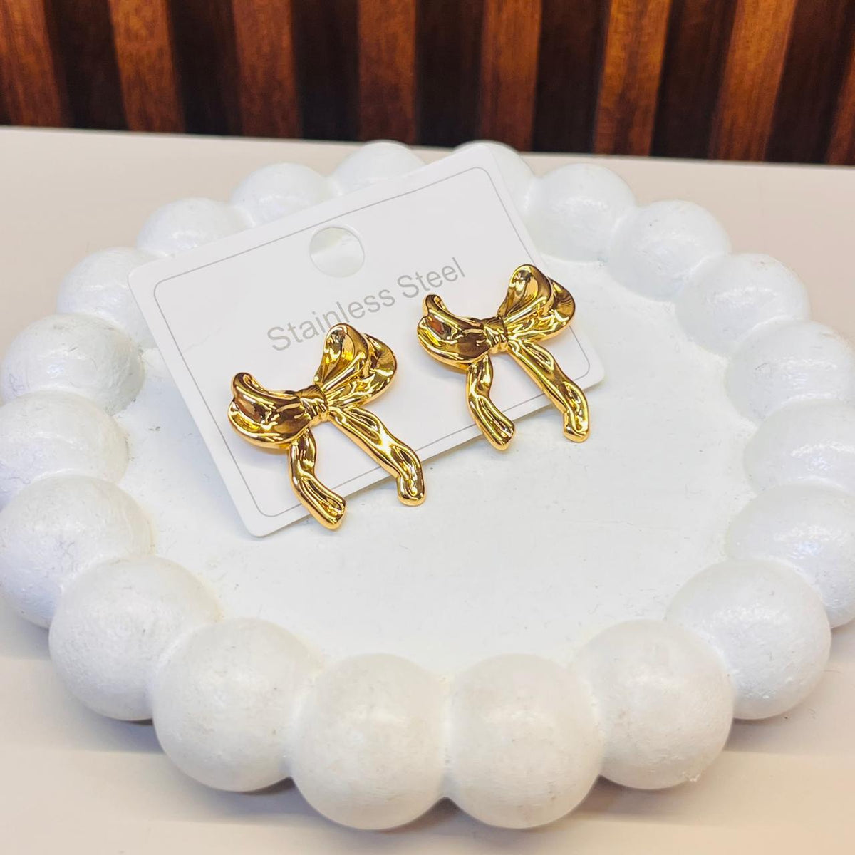 Golden Bow Earrings