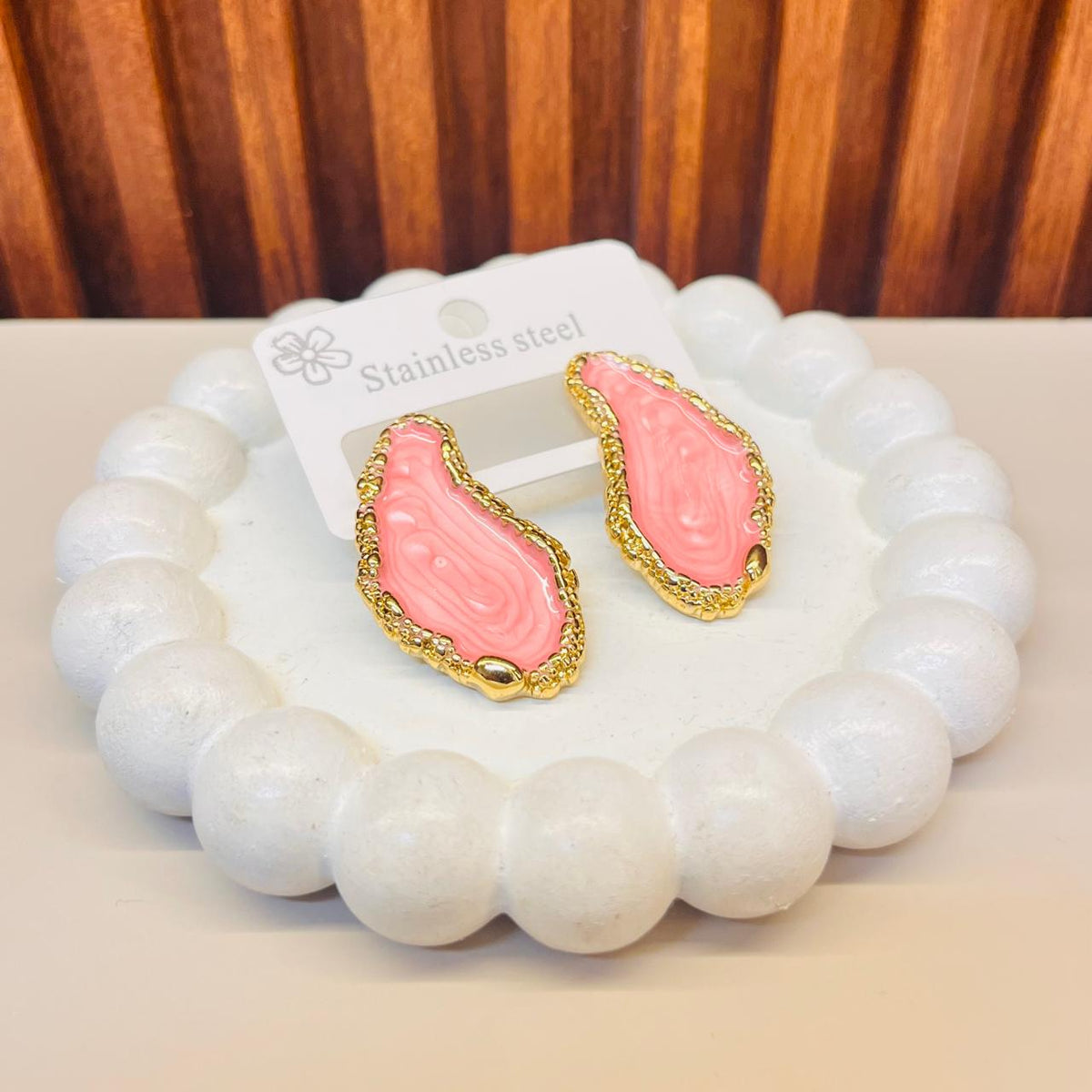 Pink  Teardrop  Earrings