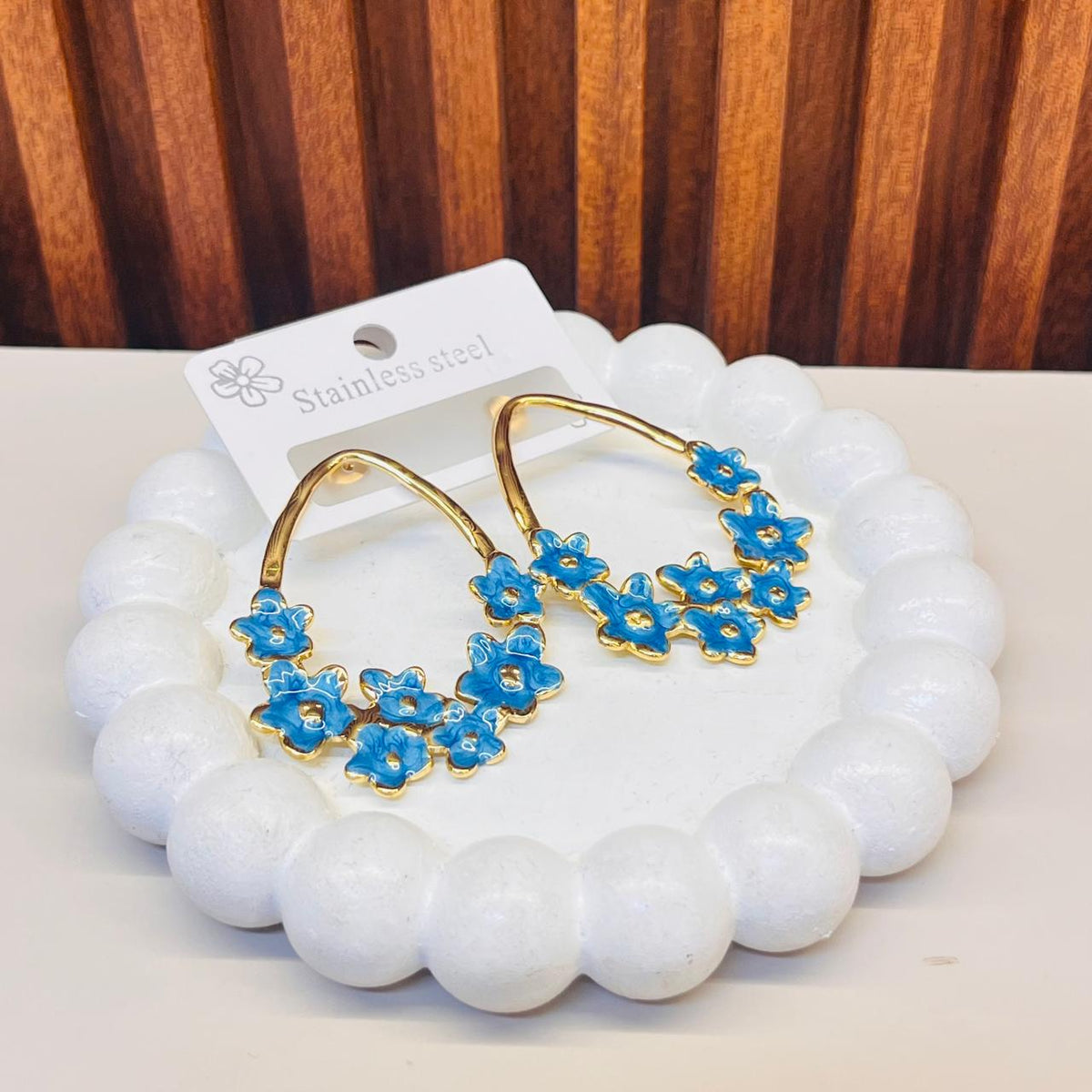 Gold Sapphire Earrings
